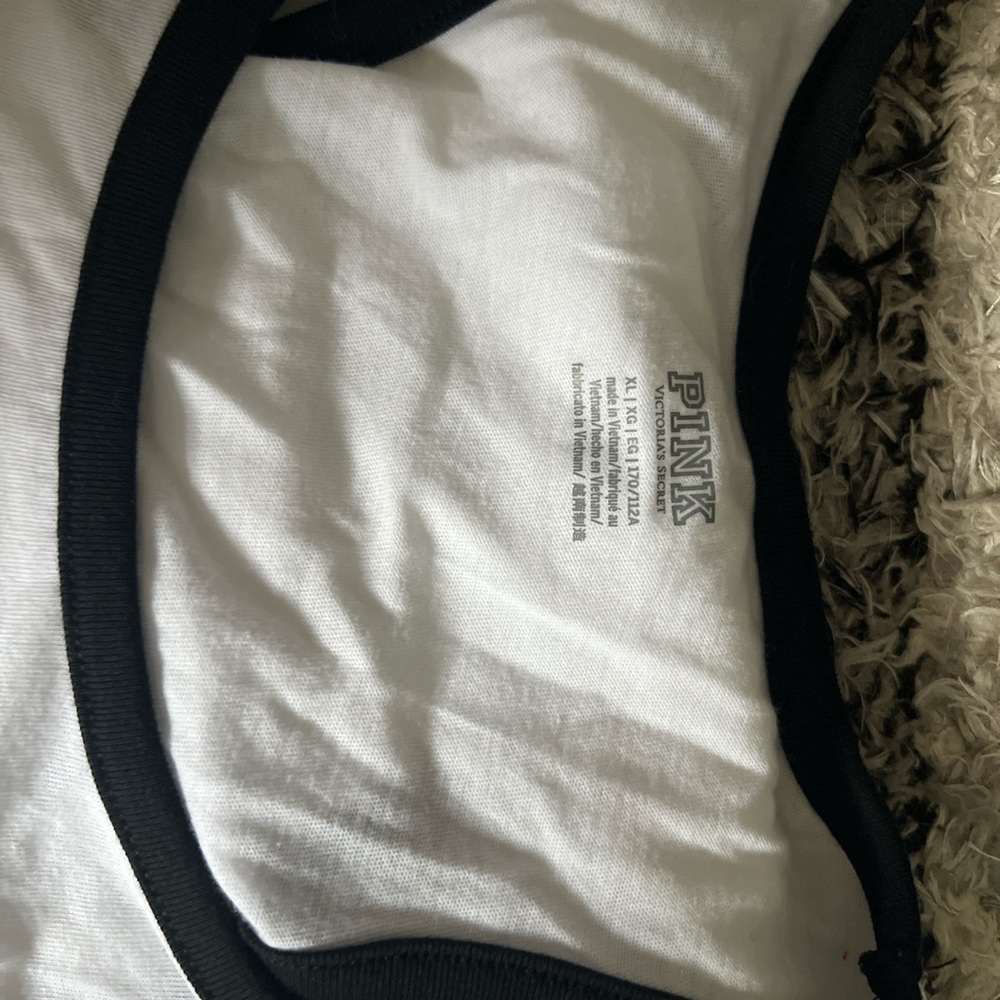 PINK Victoria's Secret White and Black Tank Top